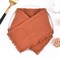 6-Pack Terracotta Handmade Cloth Napkins, Cotton-Linen with Fringe, Rustic Style